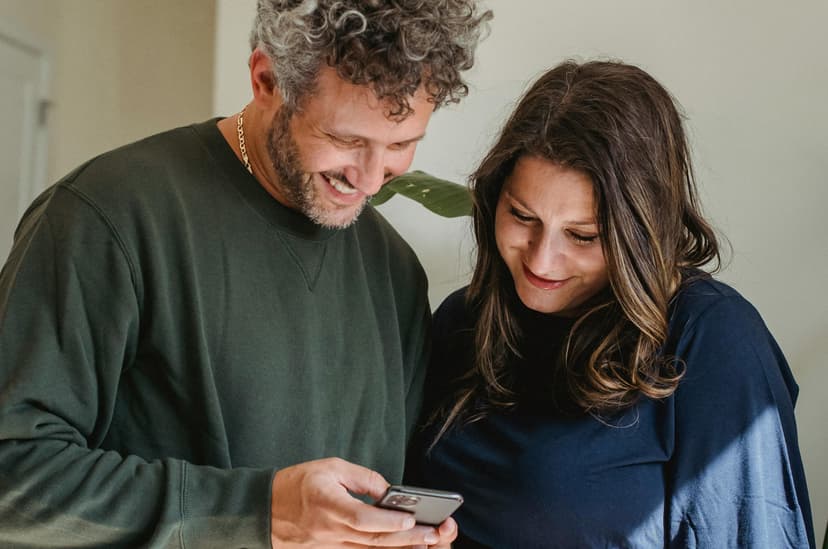 Couple with phone